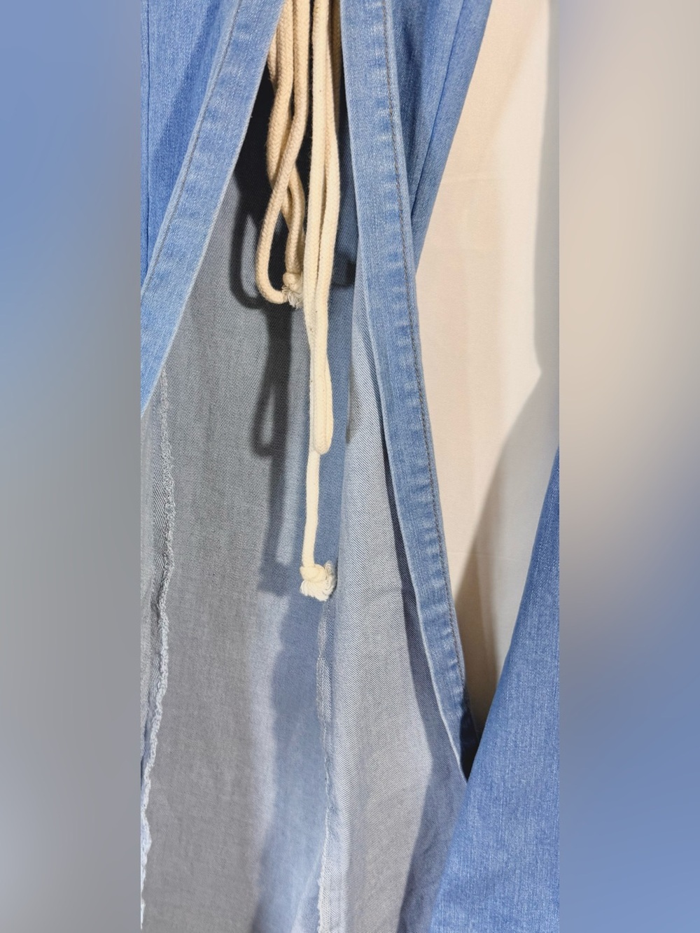 LABIJOU Lace Up Cutout Super Flare Boho Festival Bell Bottom Jeans Size Small - Picture 6 of 11